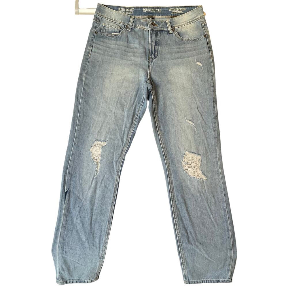 Sound Style Women Jamie Skinny Jeans size 8 Blue Mid Rise Stretch Slim & Sleek